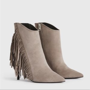 All Saint suede Izzy fringe boots